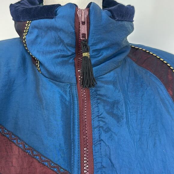Vintage 90s Izzi Sik Coat Nylon Puffer Shiny Jacket Large Nineties M Video - Picture 5 of 10